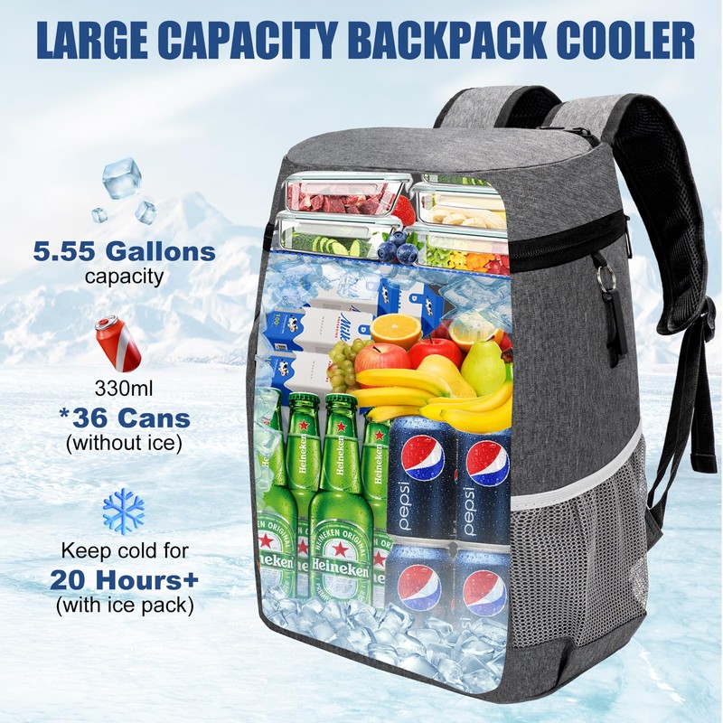 Backpack Cooler Insulated Leak Proof for Men Women 36 Cans