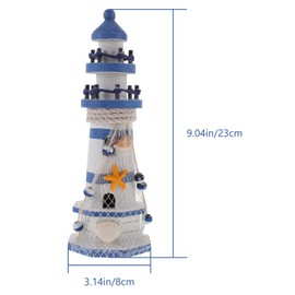 NUOBESTY Nautical Lighthouse Statue Wooden Light Houses Coastal Lighthouse Models for Home Office Tabletop Craft Decor Souvenir