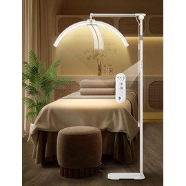 Lokshun Half Moon Light,Professional Lash Light for Eyelash Tech with Foldable Lamp Design,Eyelash Light with Adjustable Brightness&Height for Beauty, Tattoo Artists,Filming Content Creation(White)