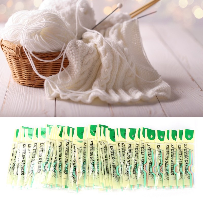 150Pcs Knitting Cable Needles 3 Sizes Smooth Durable Crooked Needle