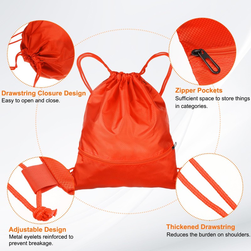 sourcing map Drawstring Backpack Bag 16.5" x 19.3" Oxford Cloth