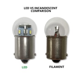 #89#67#303 Miniature Bulb LED Replacement | 12/28 Volt AC/DC | Base Style: BA15S | Replacement for #67, 69, 89, 98, 1247, 441067-1, 97, 631, 1155, 9421777, 303, 623, 1251 (1-Pack; Green)