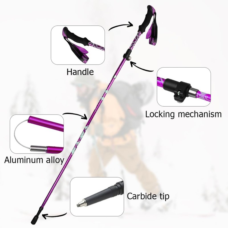 Nordic Walking Poles Women's Hiking Poles Foldable Trekking Poles Hiking