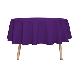 sancua Round Tablecloth - 60 Inch - Water Resistant Spill Proof Washable Polyester Table Cloth Decorative Fabric Table Cover for Dining Table, Buffet Parties and Camping, Purple