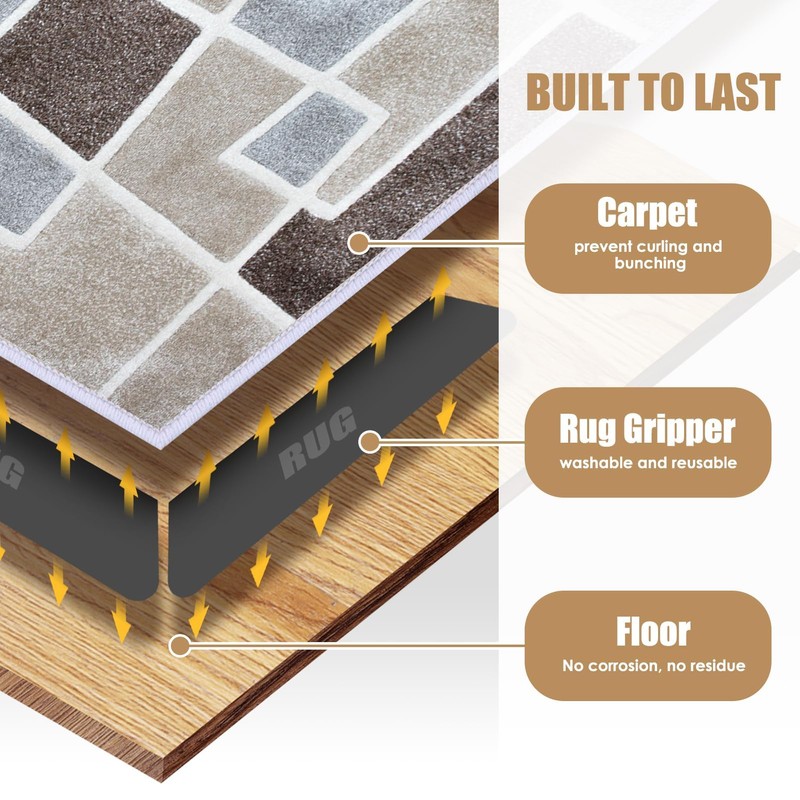 Alluring Non-Slip Mat for Carpet, Pack of 16, Washable and