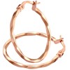 Citerna 9ct Rose Gold Twist Square Tubed Hoop Earrings of
