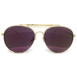 RAKOSTA c2947 Oversized Mirrored Retro Flat Aviator Women Men Vintage Sunglasses (PURPLE, METAL FRAME)