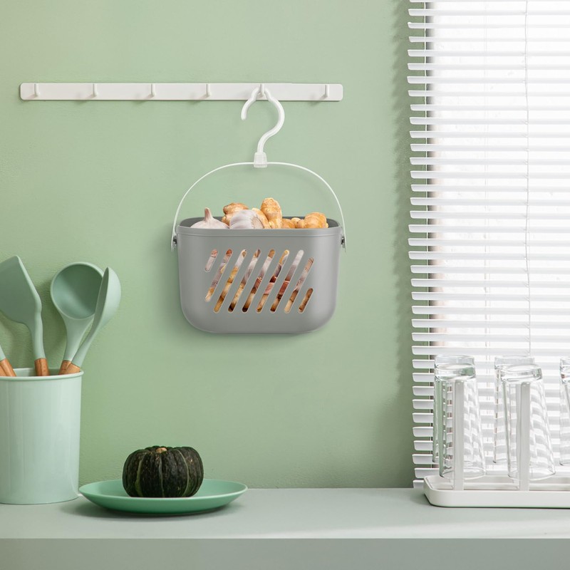 Gatuida Plastic Storage Basket with Hook, Hanging Shower Kitchen Organizer,
