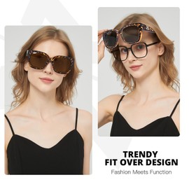 Myiaur Fit Over Glasses Sunglasses for Women Men, Polarized Sun Glasses Over Eyeglasses UV400 Protection for Driving