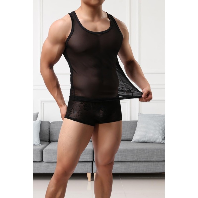 WOWSKY Men's Mesh Tank Top - Stylish and Breathable Running