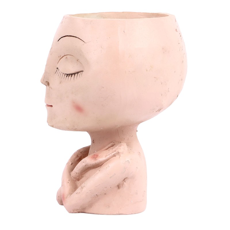 Face Head Planter Succulent Plant Flower Pot Resin Container Face