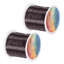 M METERXITY 2-Rolls 0.4mm Jewelry Wire, 26 Gauge 328FT Craft Wire Copper Beading Wire for Jewelry Making/Planting/Weaving/DIY Crafting, Soft Metal Wires [100M, Metallic Black]