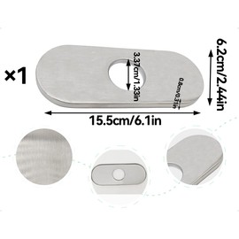 AOYEGIC Hole Caps Cover Plate, Stainless Steel Brushed Tap Rosette, Decorative Hole Cover, Used for Home, Bathroom, Kitchen Sink, Hotels, Shopping Malls (Silver)