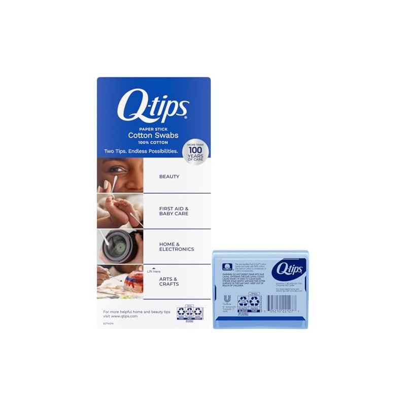 Q-tips Cotton Swabs 750 Count + Travel-Size 30 Count –