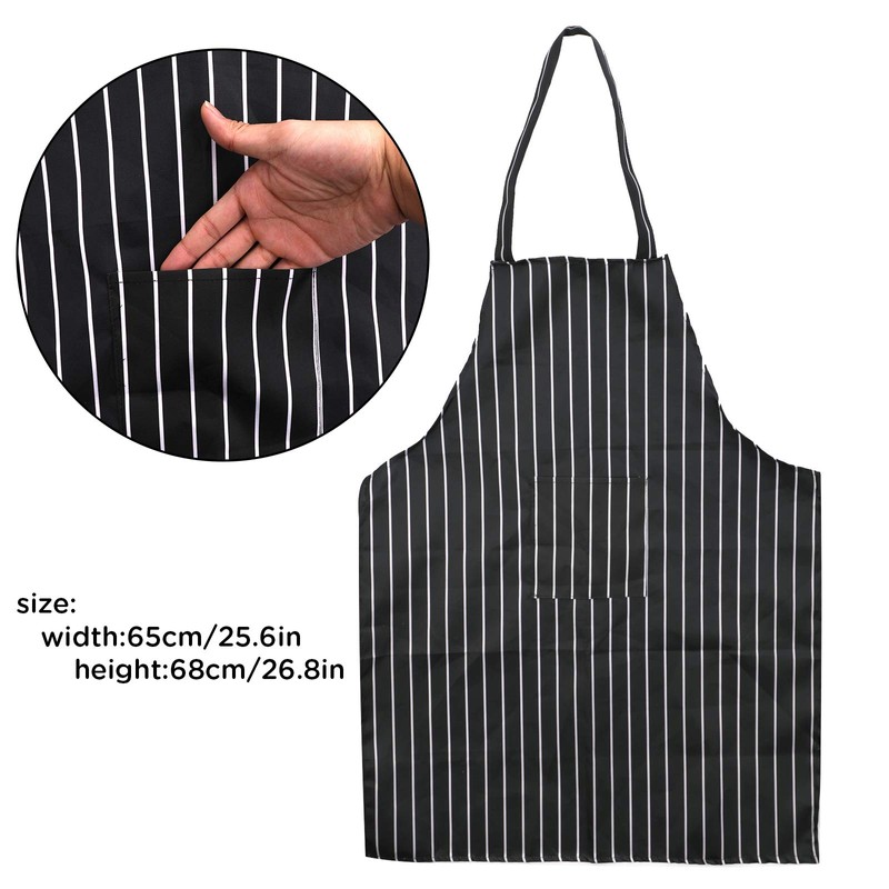 SAVITA Hat Apron Set White Chef Hat Black and White