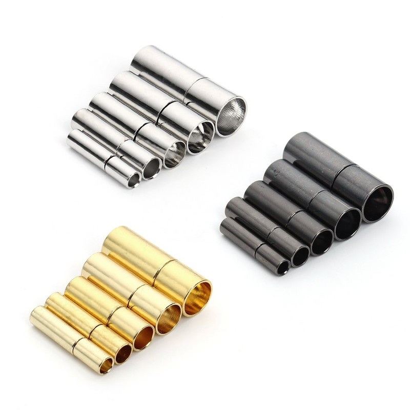 Linsoir beads Strong Cylinder Bayonet Push Clasps Brass Cord Ends