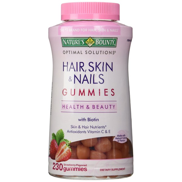 Nature's Bounty Hair Skin and Nails, 230 Gummies, 230 Count (Pack of 1)