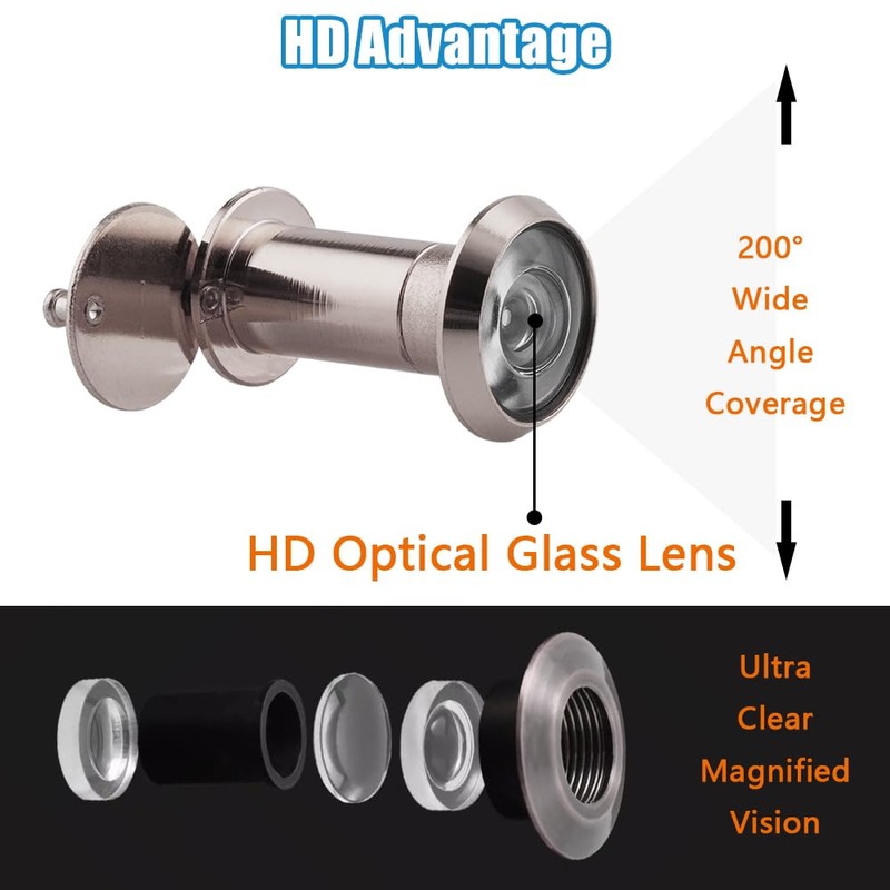 Tahikem 2 Set Door Viewer Peephole, Door Viewers with 0.63inch/16mm