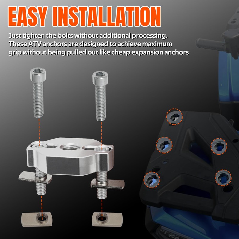 AUTOVIC Heavy-Duty ATV Tie Down Anchors Kit Aluminum Anchor Accessories