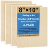COOZEE Unfinished Birch Wood Canvas Panels Kit, 4 Pack of