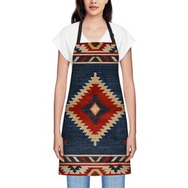 oFloral Vintage Southwest American Apron Chefs Apron, Cooking and Baking Apron for Men and Women, Kitchen Aprons, Butchers Apron, BBQ & Catering Bibs, 27 X 31 Inch