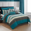 LANCO MODERN LIFESTYLE California King Comforter Set, Grey Teal Bedding