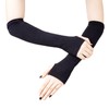 JISEN Women Punk Winter Arm Warmer Knitted Stretchy Soft Fingerless