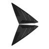 2pcs Rear Left Right Window Louver Bright Black Side Window