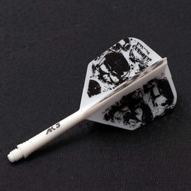 CUESOUL 9 Pieces Integrated Dart Shaft and Flights Dart Shaft Length 21mm/28mm/33mm,White Skull Dart Flights