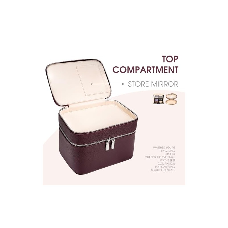 Estuche de Maquillaje, Gran capacidad, impermeable, Doble Capa, con separador