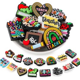 lovyomi 15Pcs Silicone Focal Beads, Character Silicone Beads for Pens, Silicone Beads for Keychain Making Bracelet Necklace Crafts(School Teach)