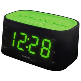 Technoline WT 465 LED Radio Alarm Clock with Play Controller Designer Keys green