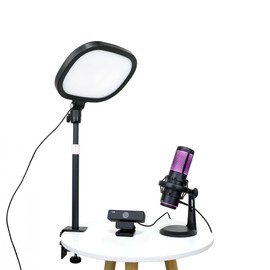 Live Video Streaming Kit (Deluxe)-for Video Call, Gaming, Podcast, YouTube, Content Creation- Includes 2k 60 FPS Webcam, Professional Cardioid Microphone, and LED Flat Light for Android/MAC/Windows