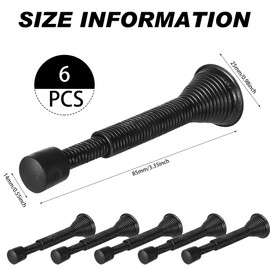 Spring Door Stop Door Stopper for Wall 6 Pack Flexible Door Stops with Rubber Bumper for Bottom of Door