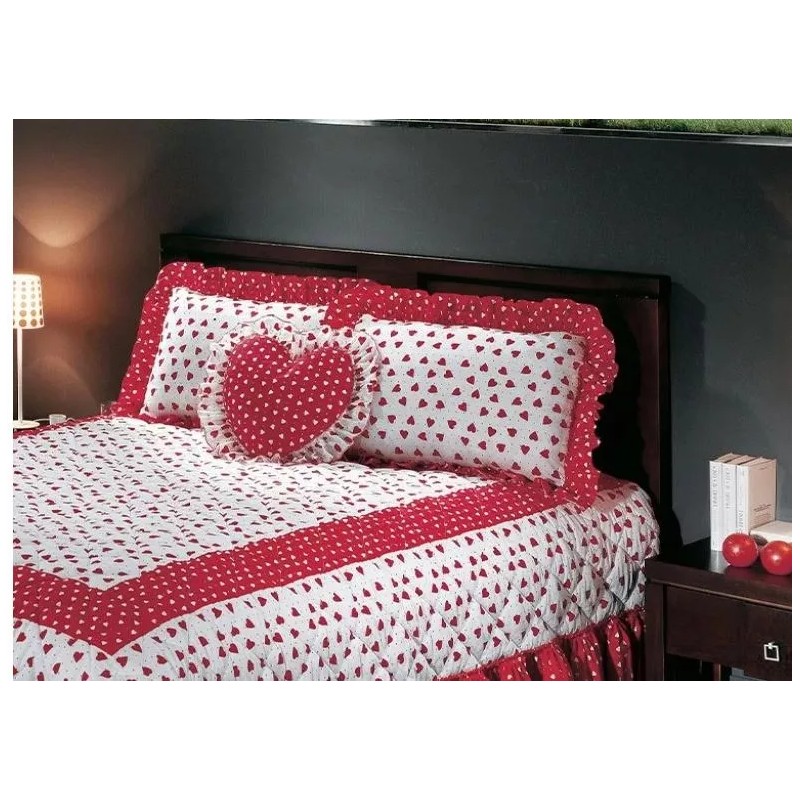 Primavera Colcha Reyna Matrimonial Con 2 Cojines