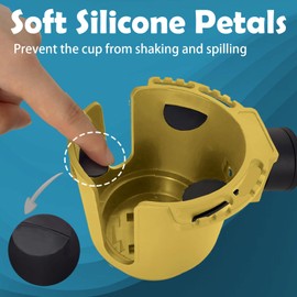 EUPHENG Multi-Functional SUP Paddle Board Cup Holder Non-Slip Design Lure Holding Tool Storage 2 Sizes Drink Holder for Inflatable Paddle Board Accessories (Yellow L)