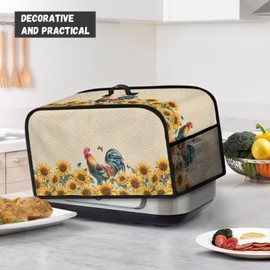 CREAMIC Sunflower Chicken Slow Cooker Cover Resistant Oval Slow Cooker Cover Slow Cooker Dust Cover Easy to Clean and Store Keep Your Kitchen Clean for Home Kitchen Dining Room Decorations