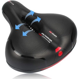 AUTOWT Comfort Asiento de Bicicleta, Reemplazo Sillín Bicicleta Acolchado Suave Espuma Memoria Alta Densidad Doble Amortiguación Goma Suspensión Ajuste Universal para Bicicletas para Mujer Hombre