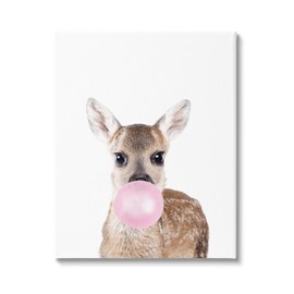 Stupell Industries Fawn Blowing Bubblegum Canvas Wall Art Design by Sisi and Seb