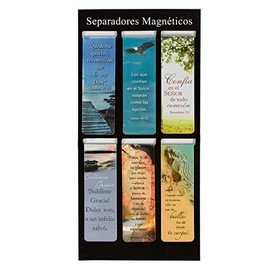 Christian Art Gifts Juego de Marcapáginas Magnéticos Clásicos de Naturaleza con Escritura Para Hombres y Mujeres Juego de 6 Marcadores Magnéticos Inspiradores Para Biblias y Libros, Tamaño 2.3" x 0.8"