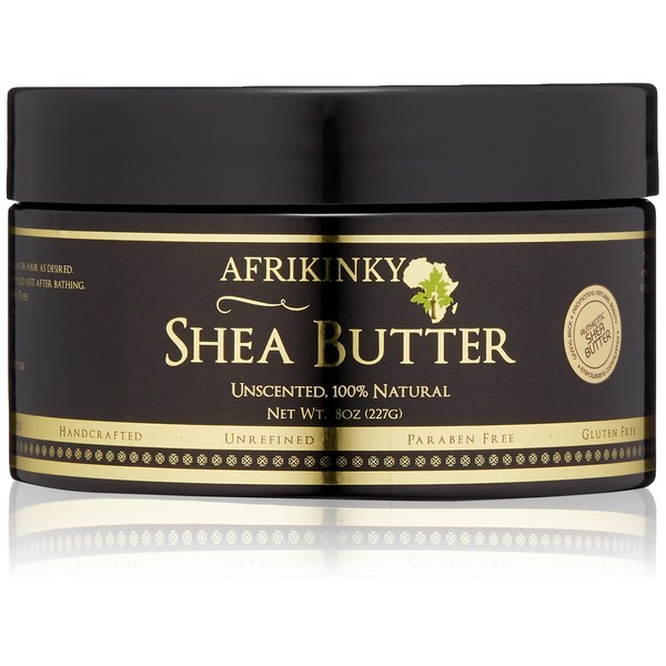 AFRIKINKY Shea Butter -Unrefined Pure Raw Grade A Ivory Authentic 8oz – Skin Nourishing, Moisturizing