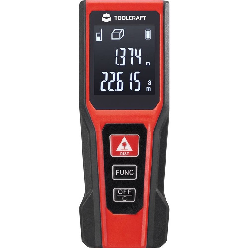 TOOLCRAFT Laser Distance Meter 20 m Digital Rangefinder Precise Laser