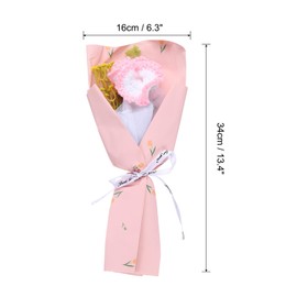 sourcing map Crochet Flowers Bouquet, Carnation Handmade Knitted Bouquet, Crochet Artificial Flower for Mother's Day Birthday, Wedding Graduation Bouquet, Gradient Powder