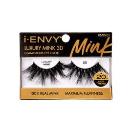 i-ENVY Luxury Mink Collection False Eyelashes 100% Real Mink Glamorous Eye Look Lashes Maximum Fluffiness 3D Multi-Curl Angle (1 Pack)