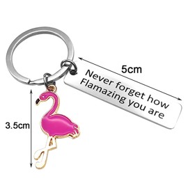 Flamingo Keychain Never Forget How Flamazing You are Keychain Flamingo Gift Silver