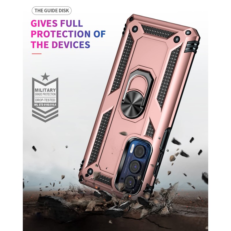 SKTGSLAMY for Moto Edge 2021 Case, with Screen Protector,[Military Grade]