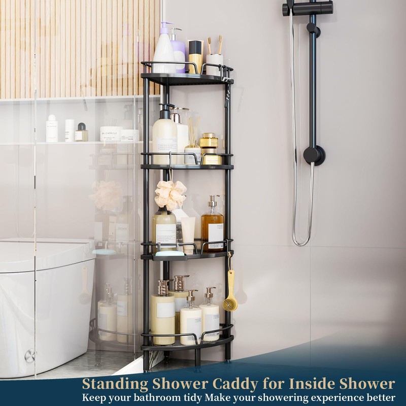 Consumest Corner Shower Caddy Stand - 4 Tier Shower Organizer