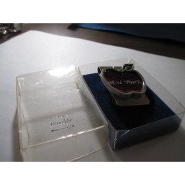 rawcliffe    New York    Big Apple   Logo  Pewter Money Clip
