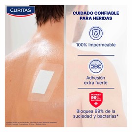 Curitas Aqua Protect Venditas XL, Apósito flexible y repelente al agua que cubre y protege heridas pequeñas, medianas y grandes