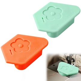 2pcs Magnetic Seam Guide for Sewing Machine, Strong Magnet Polygonal Sewing Guide with Scale Multi-Purpose Seam Hemmer Guide Sewing Machine Accessories & Supplies (Green, Orange)